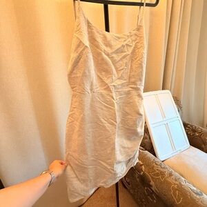 Chic Asymmetrical Beige Dress